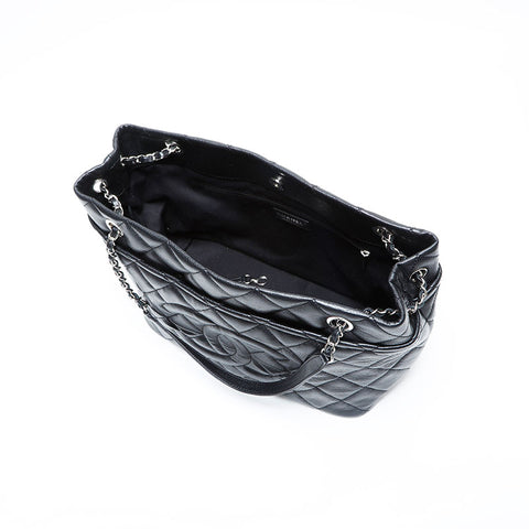 CHANEL No. 18 2013-2014 Caviar Skin COCO Mark Tote Bag Shoulder Bag black WS23130