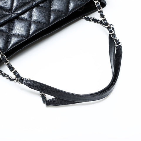 CHANEL No. 18 2013-2014 Caviar Skin COCO Mark Tote Bag Shoulder Bag black WS23130