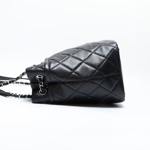 CHANEL No. 18 2013-2014 Caviar Skin COCO Mark Tote Bag Shoulder Bag black WS23130