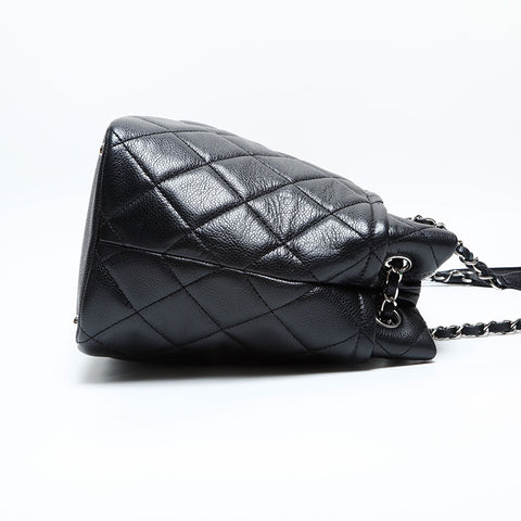 CHANEL No. 18 2013-2014 Caviar Skin COCO Mark Tote Bag Shoulder Bag black WS23130