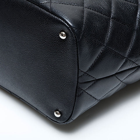 CHANEL No. 18 2013-2014 Caviar Skin COCO Mark Tote Bag Shoulder Bag black WS23130