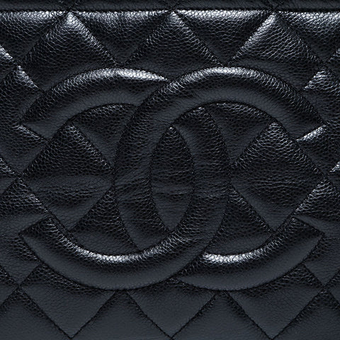 CHANEL No. 18 2013-2014 Caviar Skin COCO Mark Tote Bag Shoulder Bag black WS23130