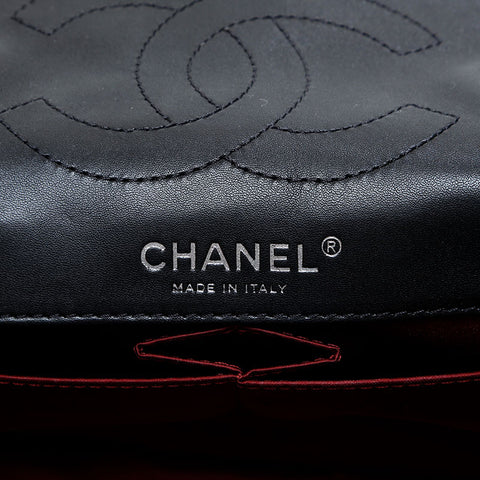CHANEL No. 14 2010-2011 Icon Motif Embossed Patent Leather Matelasse Shoulder Bag black WS23131