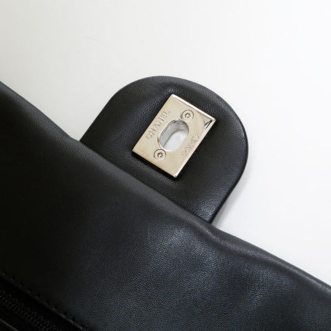 CHANEL No. 14 2010-2011 Icon Motif Embossed Patent Leather Matelasse Shoulder Bag black WS23131