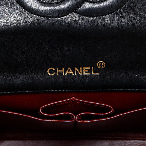 CHANEL No. 1 1989-1991 Matelasse Full Flap Lambskin Shoulder Bag black WS23132