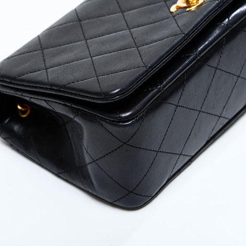 CHANEL No. 1 1989-1991 Matelasse Full Flap Lambskin Shoulder Bag black WS23132