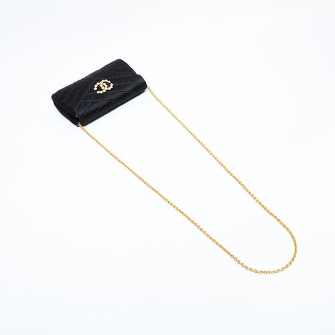 CHANEL Satin Mini Shoulder Bag black WS23133