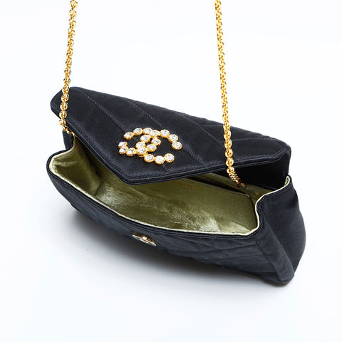 CHANEL Satin Mini Shoulder Bag black WS23133