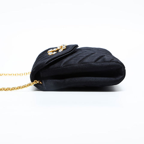 CHANEL Satin Mini Shoulder Bag black WS23133