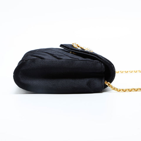 CHANEL Satin Mini Shoulder Bag black WS23133
