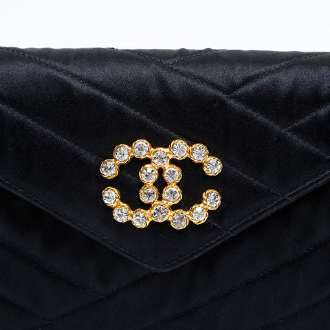 CHANEL Satin Mini Shoulder Bag black WS23133
