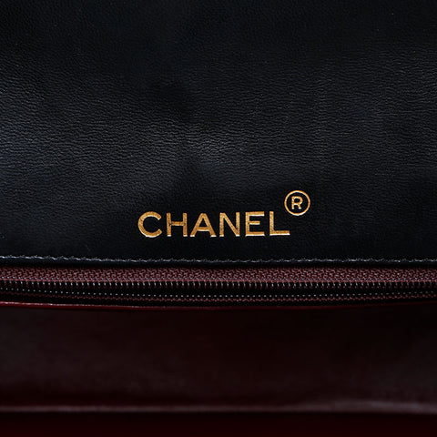 CHANEL No. 1 1989-1991 Lambskin Matelasse Chain Shoulder Bag black WS23134