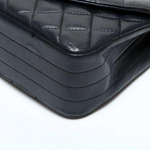 CHANEL No. 1 1989-1991 Lambskin Matelasse Chain Shoulder Bag black WS23134
