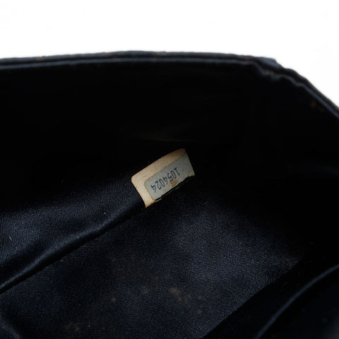 CHANEL 1st Series 1989-1991 Satin Diamond Stitch Mini Shoulder Bag black WS23136
