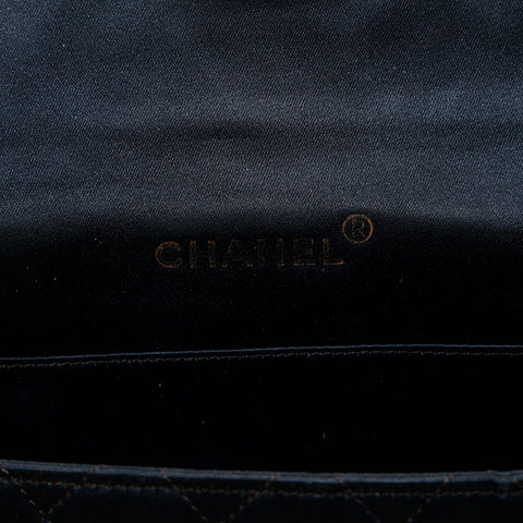 CHANEL 1st Series 1989-1991 Satin Diamond Stitch Mini Shoulder Bag black WS23136