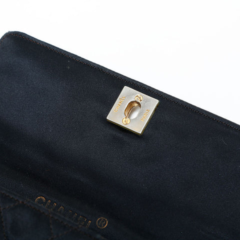 CHANEL 1st Series 1989-1991 Satin Diamond Stitch Mini Shoulder Bag black WS23136