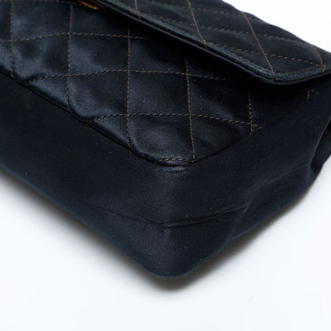CHANEL 1st Series 1989-1991 Satin Diamond Stitch Mini Shoulder Bag black WS23136