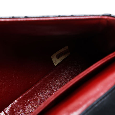 CHANEL No. 1 1989-1991 Lambskin Matelasse Chain Shoulder Bag black WS23137