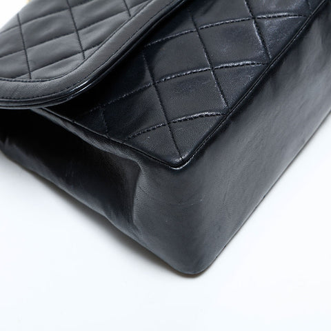 CHANEL No. 1 1989-1991 Lambskin Matelasse Chain Shoulder Bag black WS23137