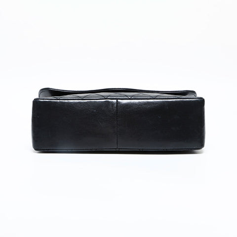 CHANEL No. 1 1989-1991 Lambskin Matelasse Chain Shoulder Bag black WS23137