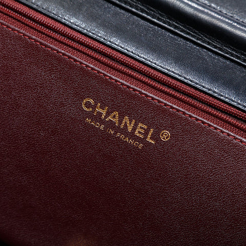 CHANEL No. 14 2010-2011 Lambskin Matelasse Half Flap Chain Shoulder Bag black WS23139