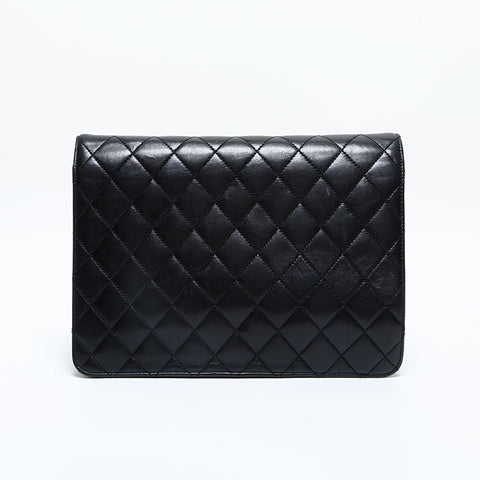 CHANEL No. 14 2010-2011 Lambskin Matelasse Half Flap Chain Shoulder Bag black WS23139