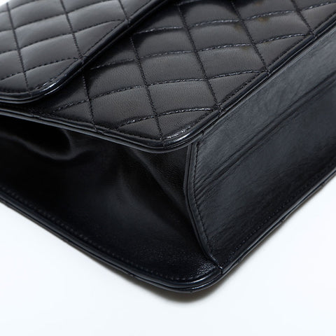 CHANEL No. 14 2010-2011 Lambskin Matelasse Half Flap Chain Shoulder Bag black WS23139