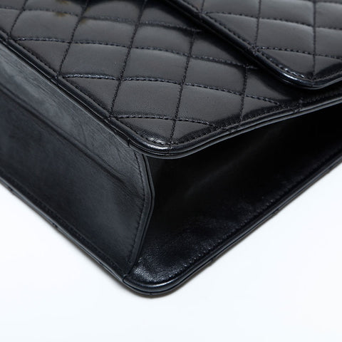 CHANEL No. 14 2010-2011 Lambskin Matelasse Half Flap Chain Shoulder Bag black WS23139