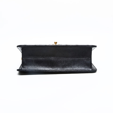CHANEL No. 14 2010-2011 Lambskin Matelasse Half Flap Chain Shoulder Bag black WS23139