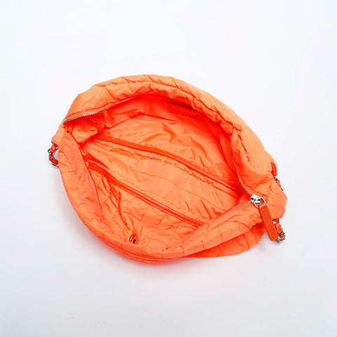 CHANEL 16th series 2012 Nylon Flap Chain Shoulder Bag Orange WS23141