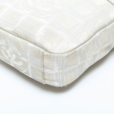 CHANEL 10 series 2005-2006 New Travel Line Canvas Shoulder Bag beige WS23142