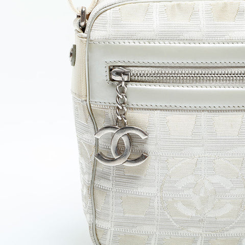 CHANEL 10 series 2005-2006 New Travel Line Canvas Shoulder Bag beige WS23142