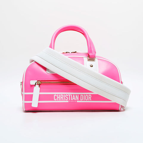Christian Dior Leather Small Vibe Boston Bag 2-way Handbag pink WS23143