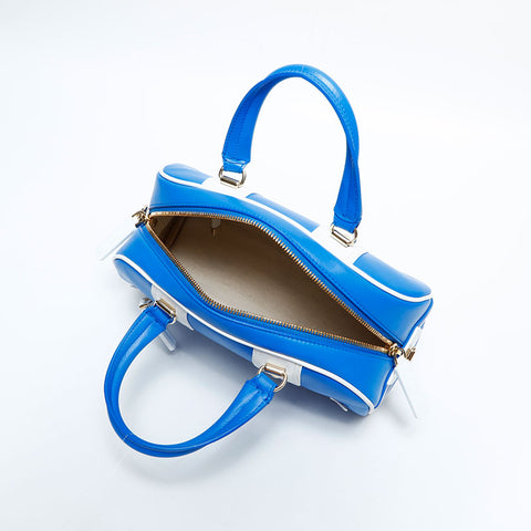 Christian Dior Leather Small Vibe Boston Bag 2-way Handbag blue WS23144