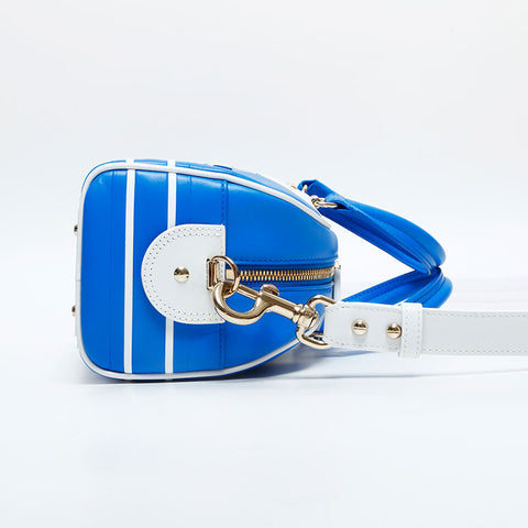 Christian Dior Leather Small Vibe Boston Bag 2-way Handbag blue WS23144