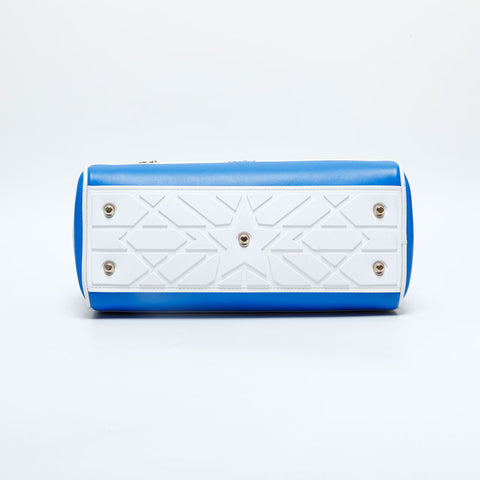 Christian Dior Leather Small Vibe Boston Bag 2-way Handbag blue WS23144