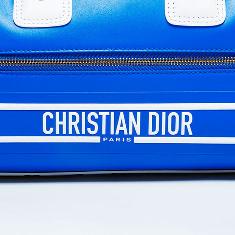 Christian Dior Leather Small Vibe Boston Bag 2-way Handbag blue WS23144
