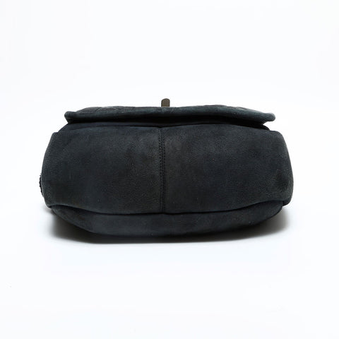 CHANEL No. 9 2004-2005 Suede Flap Boa 2.55 Mouton Shoulder Bag black WS23145