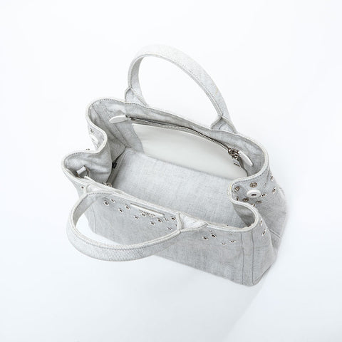 PRADA Denim Canapa Mini 2way Handbag gray WS23148