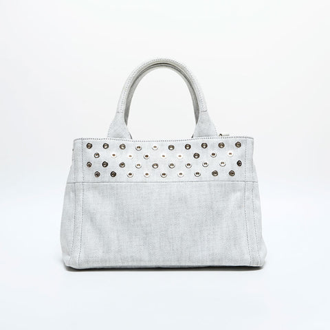 PRADA Denim Canapa Mini 2way Handbag gray WS23148