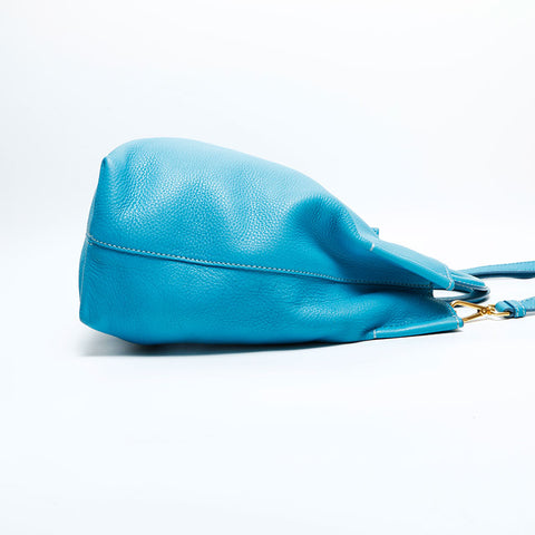 PRADA 2way leather tote Handbag blue WS23150