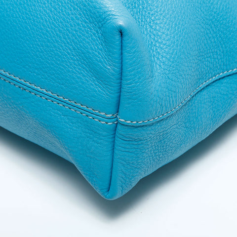 PRADA 2way leather tote Handbag blue WS23150