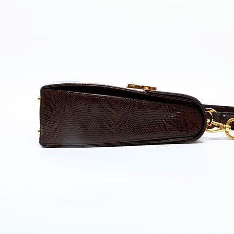 Salvatore Ferragamo Gancini 2-way embossed leather bag Handbag Brown WS23152
