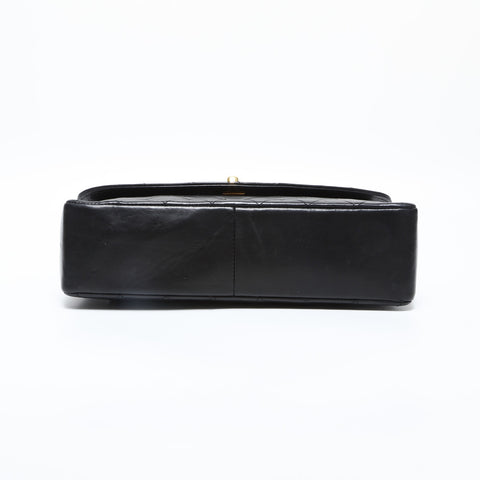 CHANEL No. 1 1989-1991 Matelasse Lambskin Chain Shoulder Bag black WS23153