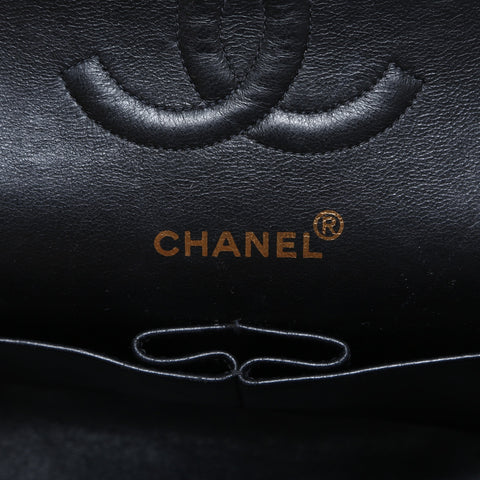 CHANEL No. 4 1996-1997 Suede Matelasse Double Flap 9.8" Chain Shoulder Bag black WS23154