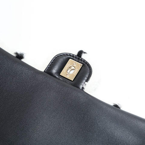 CHANEL 2022-2025 Boa Flap Chain Square Shoulder Bag white WS23155