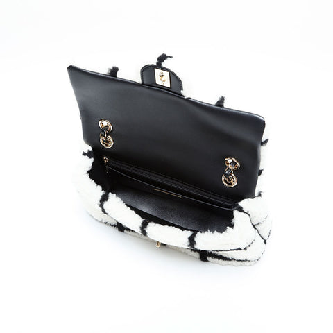 CHANEL 2022-2025 Boa Flap Chain Square Shoulder Bag white WS23155