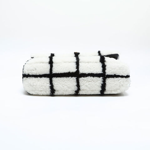 CHANEL 2022-2025 Boa Flap Chain Square Shoulder Bag white WS23155