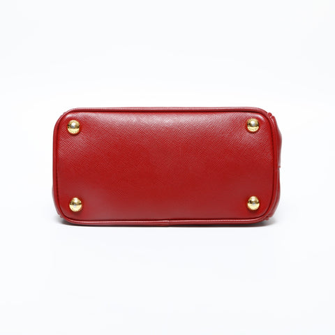 PRADA Mini Galleria Saffiano 2way Handbag Red WS23160