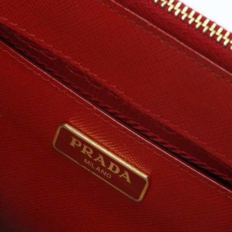 PRADA Mini Galleria Saffiano 2way Handbag Red WS23160